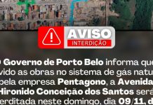 Avenida Hironido Conceição dos Santos será interditada neste domingo para obras no sistema de gás natural