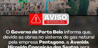 Avenida Hironido Conceição dos Santos será interditada neste domingo para obras no sistema de gás natural