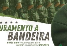 Porto Belo convoca jovens alistados para a Solenidade de Juramento à Bandeira