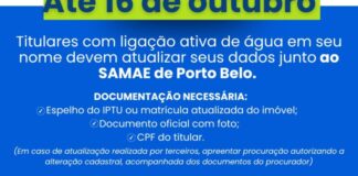 SAMAE de Porto Belo inicia recadastramento de usuários com ligação ativa de água